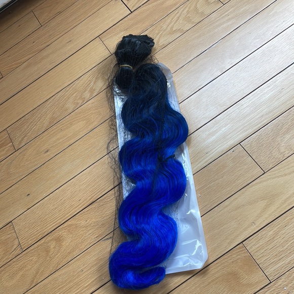 Black Blue Full Head Clip In Extension main image 7